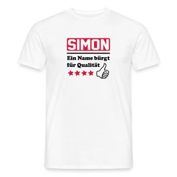 simon - Men's T-Shirt - white - Front - AI Model Male 178 dark (178cm)
