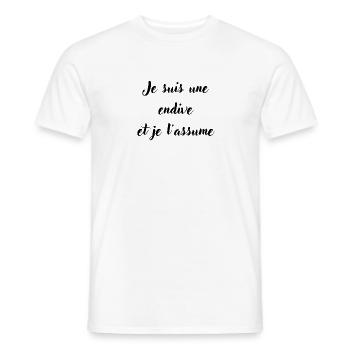 Je suis une endive et je l'assume - T-shirt homme - blanc - Devant - AI Model Male 178 dark (178cm)