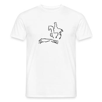 Reiter et lévrier - T-shirt homme - blanc - Devant - AI Model Male 178 dark (178cm)