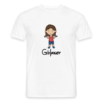 girl Power - T-shirt homme - blanc - Devant - AI Model Male 178 dark (178cm)