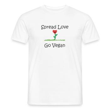 Répandez l’amour - Devenez végétalien - T-shirt homme - blanc - Devant - AI Model Male 178 dark (178cm)