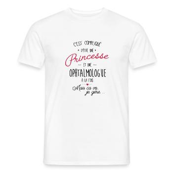 princesse et ophtalmologue - T-shirt homme - blanc - Devant - AI Model Male 178 dark (178cm)