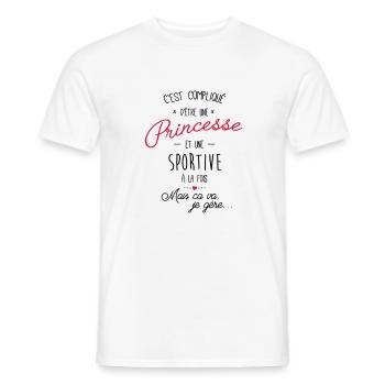 Princesse et sportive - T-shirt homme - blanc - Devant - AI Model Male 178 dark (178cm)