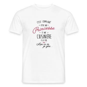 Princesse et cuisinière - T-shirt homme - blanc - Devant - AI Model Male 178 dark (178cm)