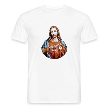 Jesus Christ * Jesus Christus Gemälde - Männer T-Shirt - Weiß - Vorne - AI Model Male 178 dark (178cm)