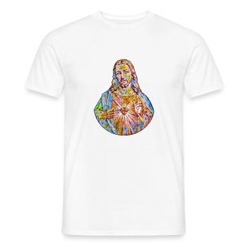 I love Jesus Christ church windows * Jesus - Men's T-Shirt - white - Front - AI Model Male 178 dark (178cm)