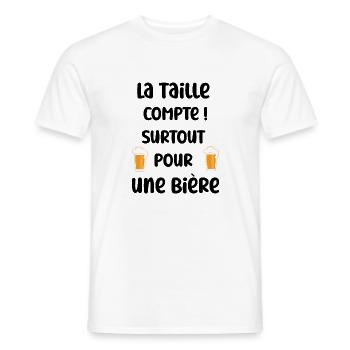 la taille de la bière compte - humour - T-shirt homme - blanc - Devant - AI Model Male 178 dark (178cm)