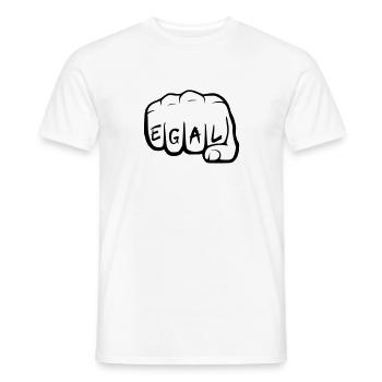Faust Tattoo EGAL - Männer T-Shirt - Weiß - Vorne - AI Model Male 178 dark (178cm)