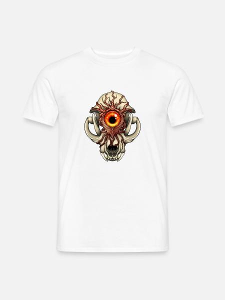 Schädel mit drittem Auge - Männer T-Shirt - Weiß