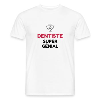 dentiste / dent / médecin / médecine - T-shirt homme - blanc - Devant - AI Model Male 178 dark (178cm)