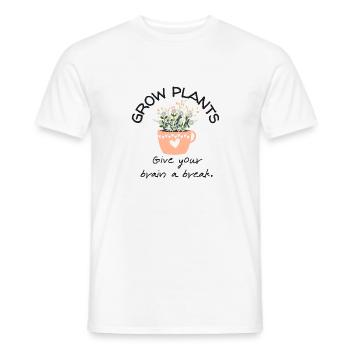 Grow plants, give your brain a break - T-shirt homme - blanc - Devant - AI Model Male 178 dark (178cm)