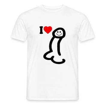 I love cock - T-shirt homme - blanc - Devant - AI Model Male 178 dark (178cm)