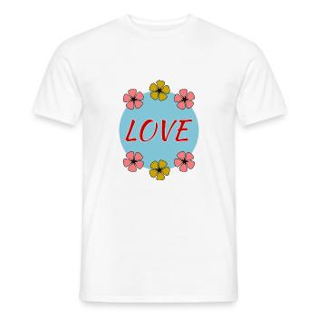 HAPPY MOTHER'S DAY. MOM. MOTHER's DAY. LOVE - Men's T-Shirt - white - Front - AI Model Male 178 dark (178cm)