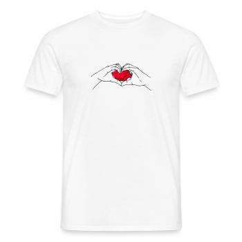 Hände bilden Herz anatomisch - Männer T-Shirt - Weiß - Vorne - AI Model Male 178 dark (178cm)