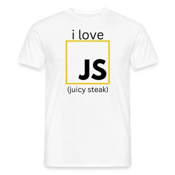 JavaScript web developer funny programming - Men's T-Shirt - white - Front - AI Model Male 178 dark (178cm)