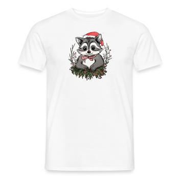 Weihnachtlicher Waschbär - Männer T-Shirt - Weiß - Vorne - AI Model Male 178 dark (178cm)
