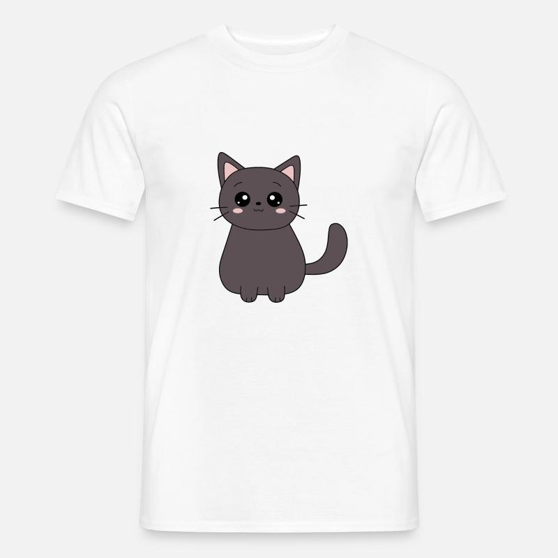 Schwarze Katze Katze Süßes Kätzchen Weihnachtsgeschenk - Männer T-Shirt - Weiß