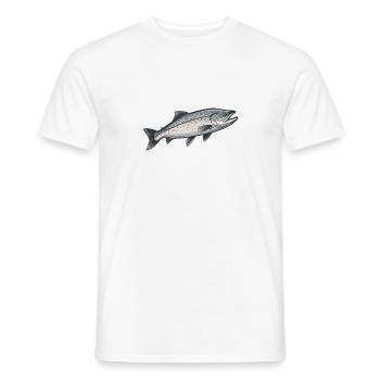 Saumon Poisson Pêche Pêche Pêche Pêche Poisson Sports - T-shirt homme - blanc - Devant - AI Model Male 178 dark (178cm)