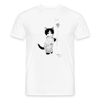 Ampoule chat - T-shirt homme - blanc - Devant - AI Model Male 178 dark (178cm)