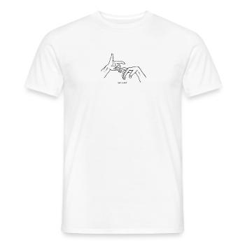 soul contact - Men's T-Shirt - white - Front - AI Model Male 178 dark (178cm)