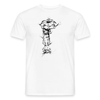 Woman in the rain - Men's T-Shirt - white - Front - AI Model Male 178 dark (178cm)
