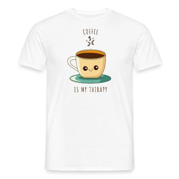 Le café est ma thérapie - T-shirt homme - blanc - Devant - AI Model Male 178 dark (178cm)