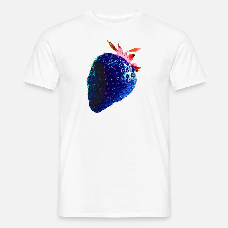 Erdbeere, blau, popart, artwork,blaue erdbeere - Männer T-Shirt - Weiß