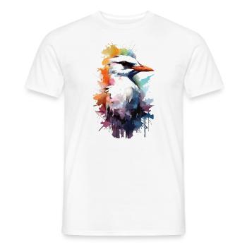 Graffiti Watercolor Möwe Seagull - Männer T-Shirt - Weiß - Vorne - AI Model Male 178 dark (178cm)