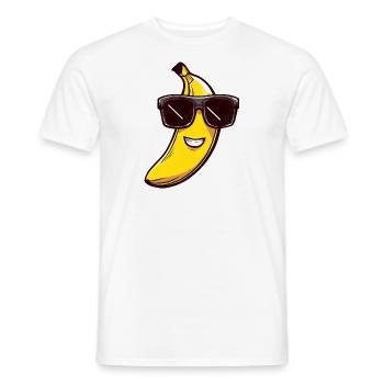 Cool banana with sunglasses - Funny design - Men's T-Shirt - white - Front - AI Model Male 178 dark (178cm)
