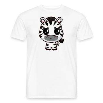 Süßes Kawaii Zebra, Charmantes Tierdesign - Männer T-Shirt - Weiß - Vorne - AI Model Male 178 dark (178cm)