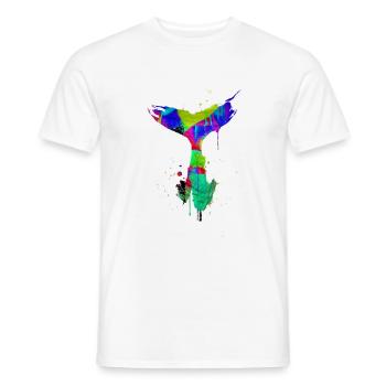 aileron de baleine, aileron, baleine, baleine, graffiti - T-shirt homme - blanc - Devant - AI Model Male 178 dark (178cm)