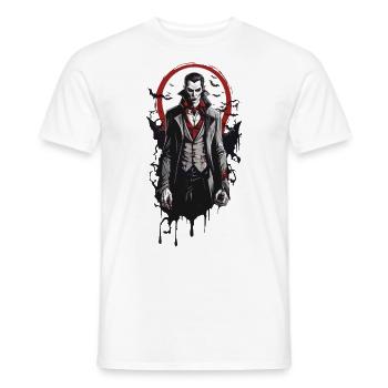 Vampire and Bat Halloween Mystic Design - Men's T-Shirt - white - Front - AI Model Male 178 dark (178cm)