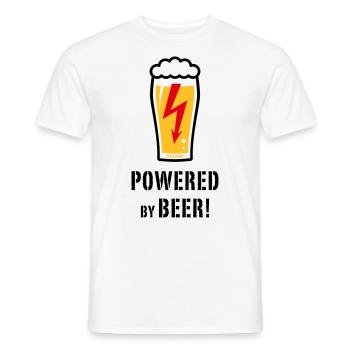 Powered By Beer! (Bier / Blitz / POS) - Männer T-Shirt - Weiß - Vorne - AI Model Male 178 dark (178cm)