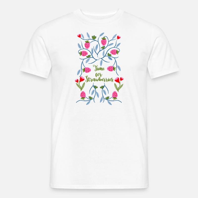 Time for Strawberries - Männer T-Shirt - Weiß