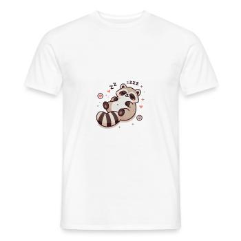 Cute Sleeping Baby Raccoon - Männer T-Shirt - Weiß - Vorne - AI Model Male 178 dark (178cm)