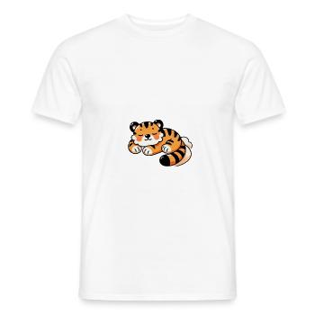 Cute Sleeping Baby Tiger 2 - Männer T-Shirt - Weiß - Vorne - AI Model Male 178 dark (178cm)