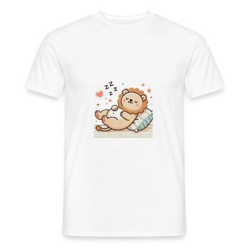 Cute Sleeping Baby Lion - Männer T-Shirt - Weiß - Vorne - AI Model Male 178 dark (178cm)