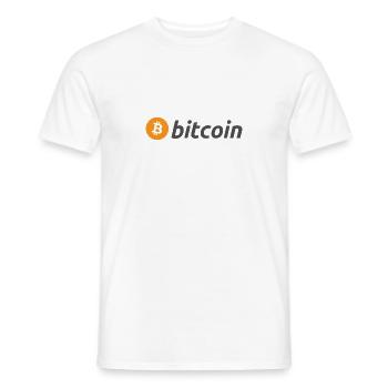 Logo BTC – Symbole Bitcoin - T-shirt homme - blanc - Devant - AI Model Male 178 dark (178cm)