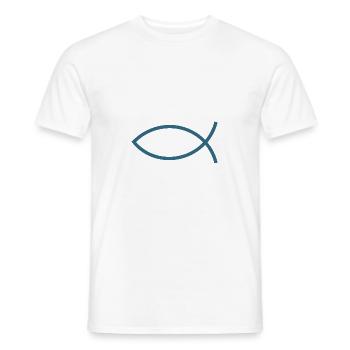 Jésus poisson Ichthys poisson poisson poisson - T-shirt homme - blanc - Devant - AI Model Male 178 dark (178cm)