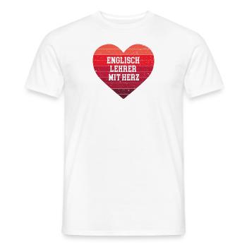 Englisch Lehrer mit Herz Bester Englischlehrer - Männer T-Shirt - Weiß - Vorne - AI Model Male 178 dark (178cm)