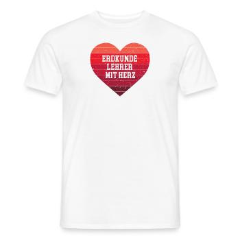 Erdkunde Lehrer mit Herz Geologe Geo Lehrkraft - Männer T-Shirt - Weiß - Vorne - AI Model Male 178 dark (178cm)