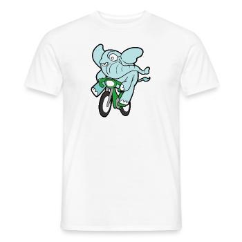 Cute Funny Cool Elephant Elephant - Men's T-Shirt - white - Front - AI Model Male 178 dark (178cm)
