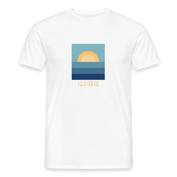 1,2,3 Soleil - T-shirt homme - blanc - Devant - AI Model Male 178 dark (178cm)