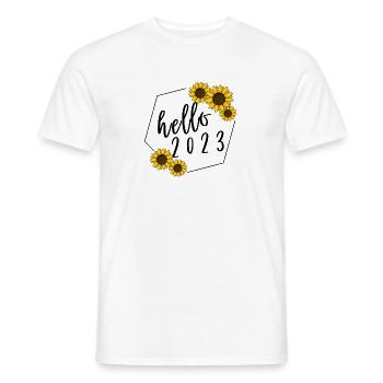 Allô 2023 Tournesol Bienvenue 2023 Cadeau du Nouvel An - T-shirt homme - blanc - Devant - AI Model Male 178 dark (178cm)