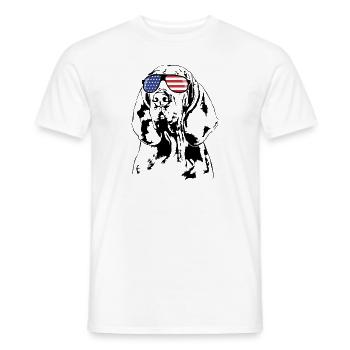 BRACCO ITALIANO America Flag Glasses Dog Wilsigns - Men's T-Shirt - white - Front - AI Model Male 178 dark (178cm)