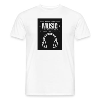Kopfhörer - Männer T-Shirt - Weiß - Vorne - AI Model Male 178 dark (178cm)