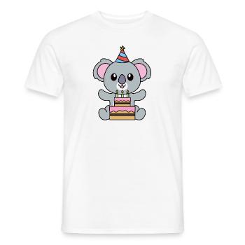 Gâteau d’anniversaire koala fête d’anniversaire mignonne - T-shirt homme - blanc - Devant - AI Model Male 178 dark (178cm)