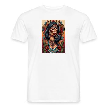 Femme Mexicaine Traditionnelle - T-shirt homme - blanc - Devant - AI Model Male 178 dark (178cm)