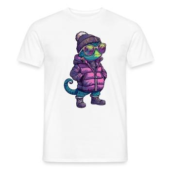 Caméléon Bande dessinée cool - T-shirt homme - blanc - Devant - AI Model Male 178 dark (178cm)