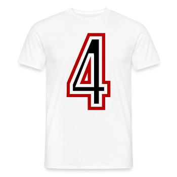 4 Number Years Jersey - Men's T-Shirt - white - Front - AI Model Male 178 dark (178cm)